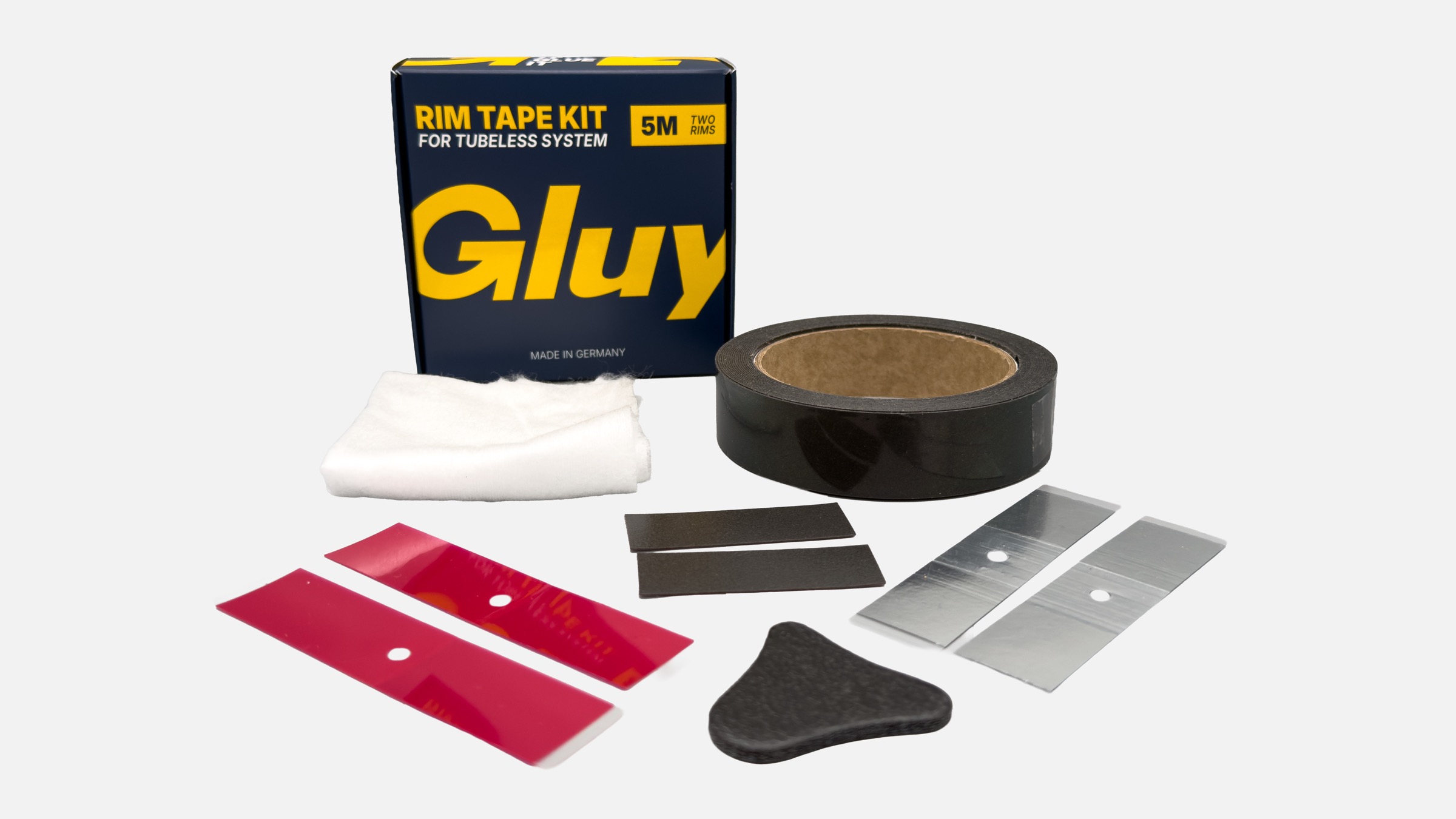 GLUY Ready Set con nastro cerchio, pad in alluminio, patch finali e utensile di pressione